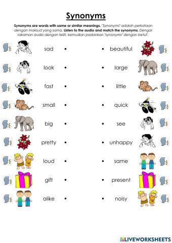 Synonyms Listening and Matching