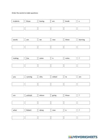 Present Continous questions