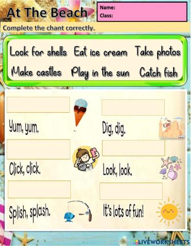 Year 2 Unit 9 At the Beach: Holidays