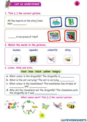 3rd std - English - Term 1 - Unit 2 - The insects