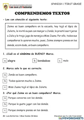 Compresnión de lectura