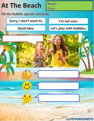 Year 2 Unit 9 At the Beach: Suggestions