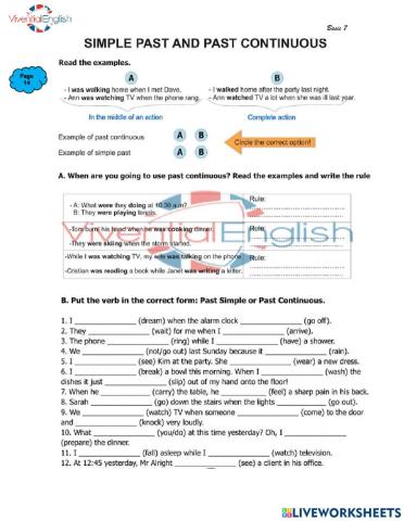 B7- page 14 - SIMPLE PAST-CONTINUOUS