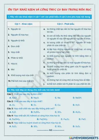 Ôn học học THCS-tiết 1