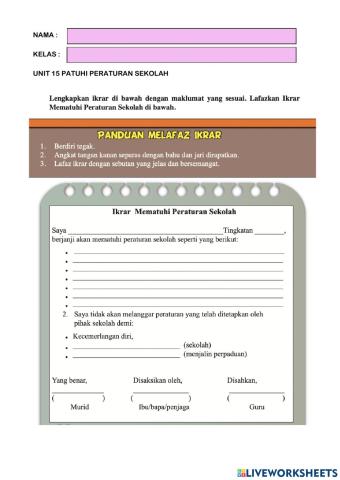 Unit 15 Patuhi Peraturan Sekolah (4)