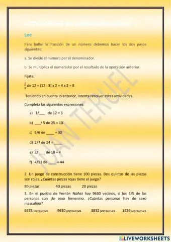 Fracción de un número