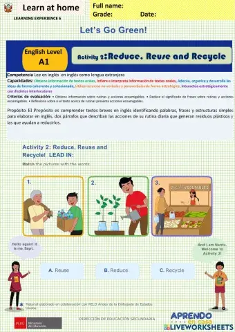 Let-s Go Green!! A1 - Activity 2: Reduce, Reuse and Recycle week26