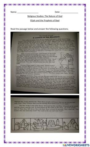 Elijah and the Prophets of Baal