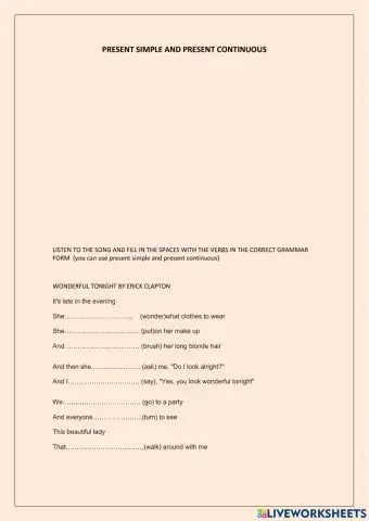 Present simple and present continuous