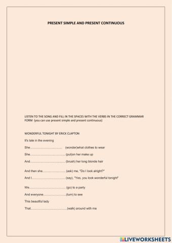 Present simple and present continuous