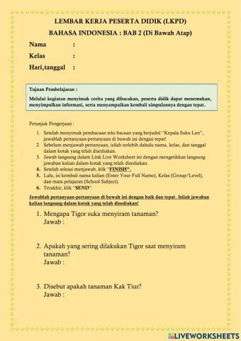 LKPD Bahasa Indonesia Kelas 4 A