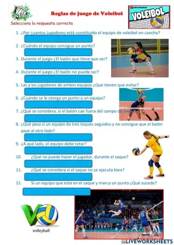 Reglas de juego de voleibol
