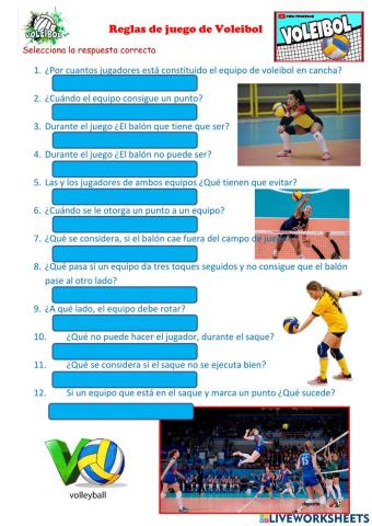 Reglas de juego de voleibol