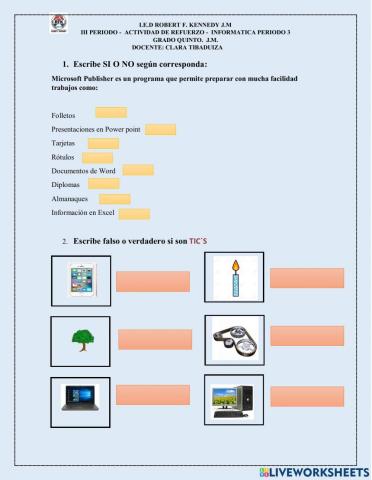 Herramientas tic y publisher