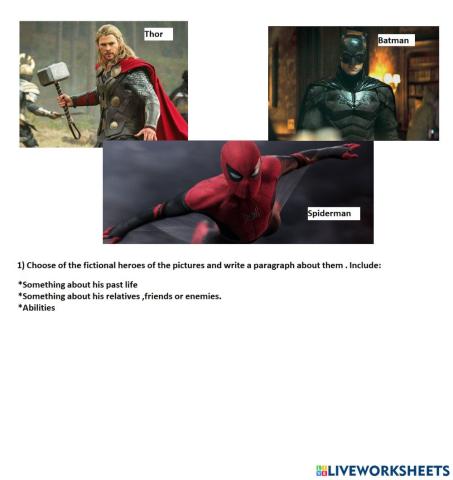 Writing. Superheroes