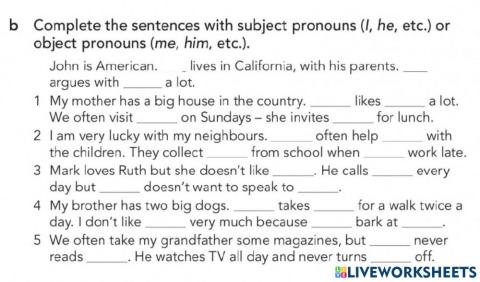 Object and subject pronouns