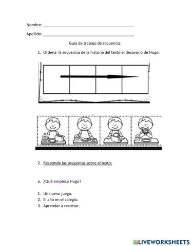 Secuencia de una historia.