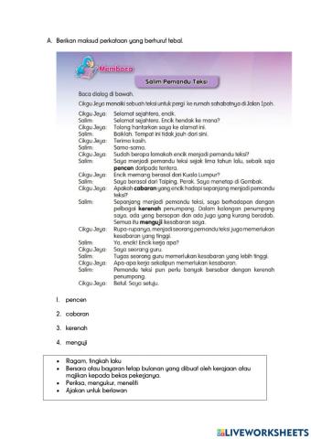 Bahasa Melayu Komunikasi Tingkatan 1