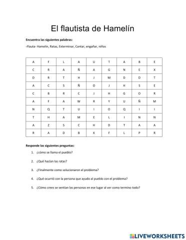 Sopa de lestras: flautista hamelin