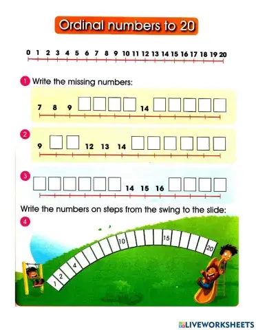 Ordinal Numbers to 20