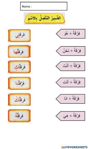 Bahasa Arab Tahun 6 اللانشطة اللاصفية (ضمير المتصل)