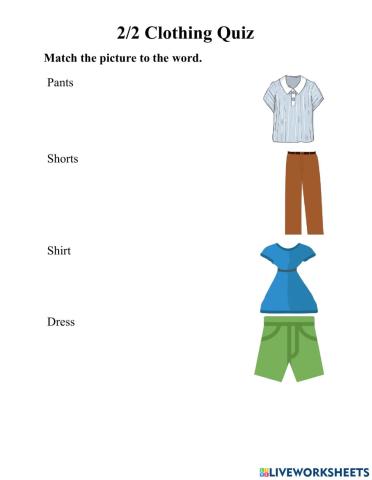 2-2 Clothing Quiz