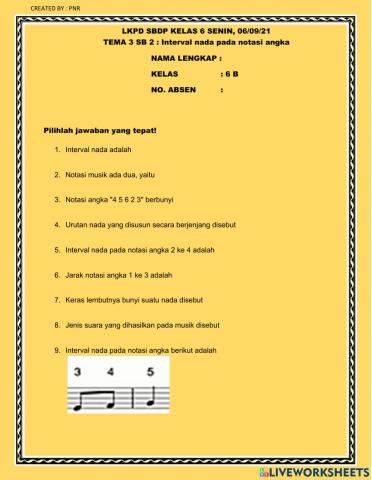 Pjj sbdp interval nada