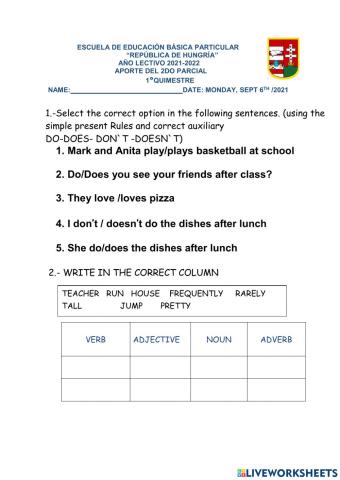 Aporte del 2do parcial del 1ºquimestre