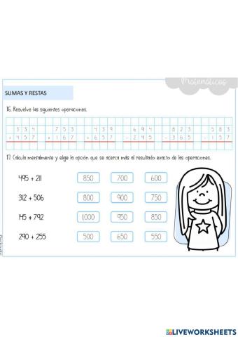 Sumas y valor posicional