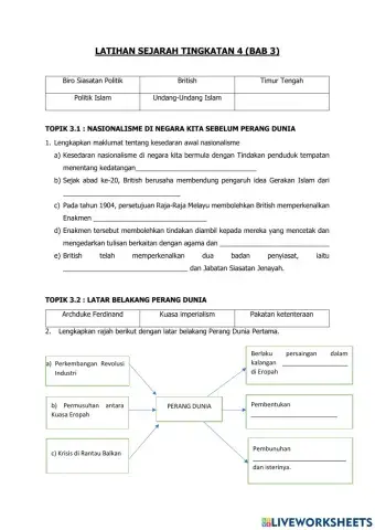 Sejarah Tingkatan 4 (Bab 3 : 3.1 dan 3.2)