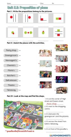 Unit 2.8 : Preposition of place