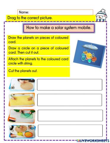 Solar system mobile- get smart plus 3 pg101