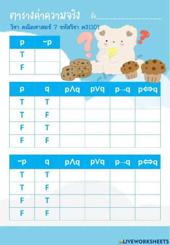 ตารางค่าความจริง