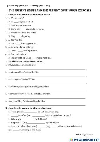 Present Simple vs. Present Continuous
