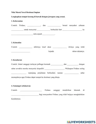 NIlai dan Pengajaran (Novel Destinasi Impian)