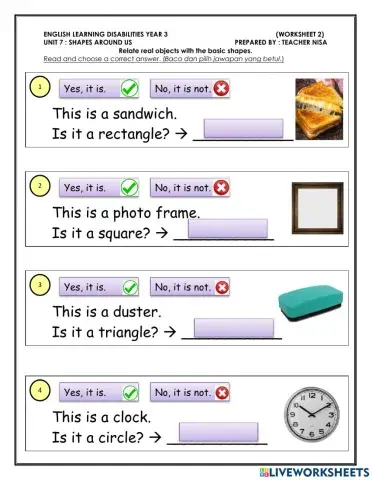 Shapes Around Us (Relate Real Object)