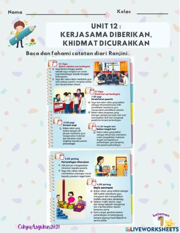 Unit 12 : Kerjasama diberikan, Khidmat dicurahkan
