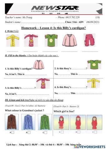 3A6-Lesson 4-Is this Billy's cardigan