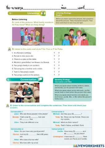 Unit 4 Listening and conversation