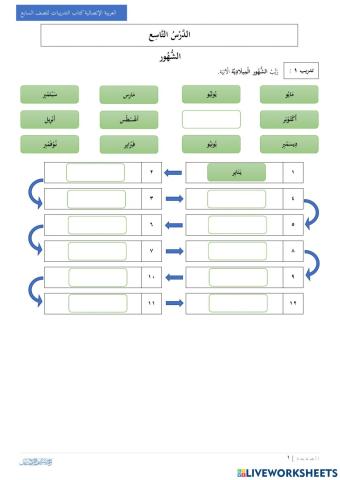 الشهور الميلادية