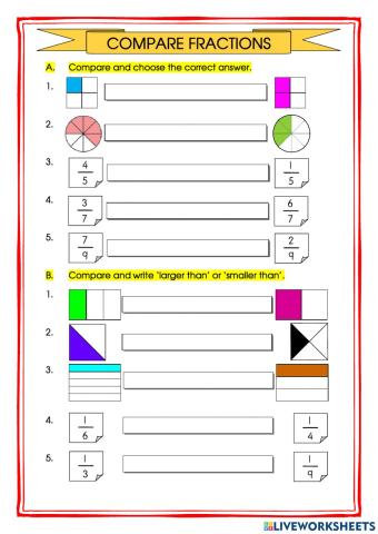 Mathematics Year 2 : Compare Fractions