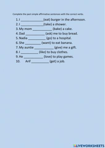 Past simple affirmative