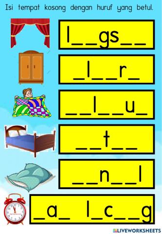 Barang-barang di bilik tidur