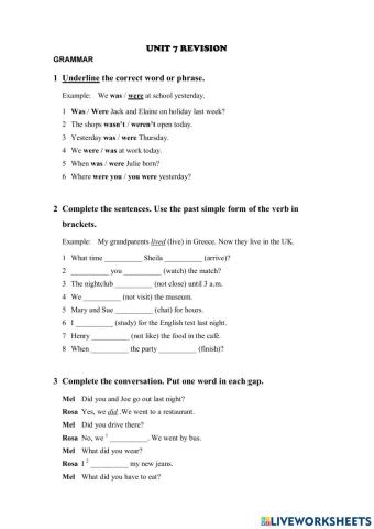 Revision unit 7 a-b-c