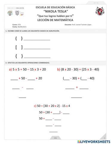 Operaciones combinadas