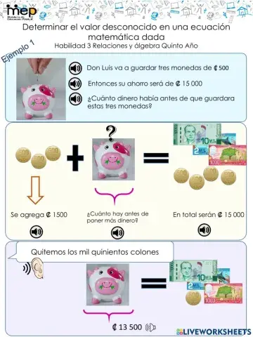 Determinar el valor desconocido en una ecuación matemática dada.