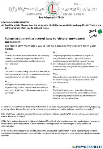 Pre Advanced - TP 10