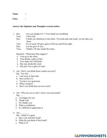 Opinions and Thoughts