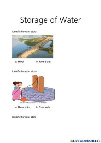 Storage of Water