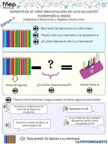 Determinar el valor desconocido en una ecuación matemática dada.  Ejemplo 2